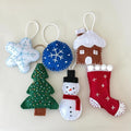 Handmade felt Christmas ornaments with embroidered holiday details - image 1