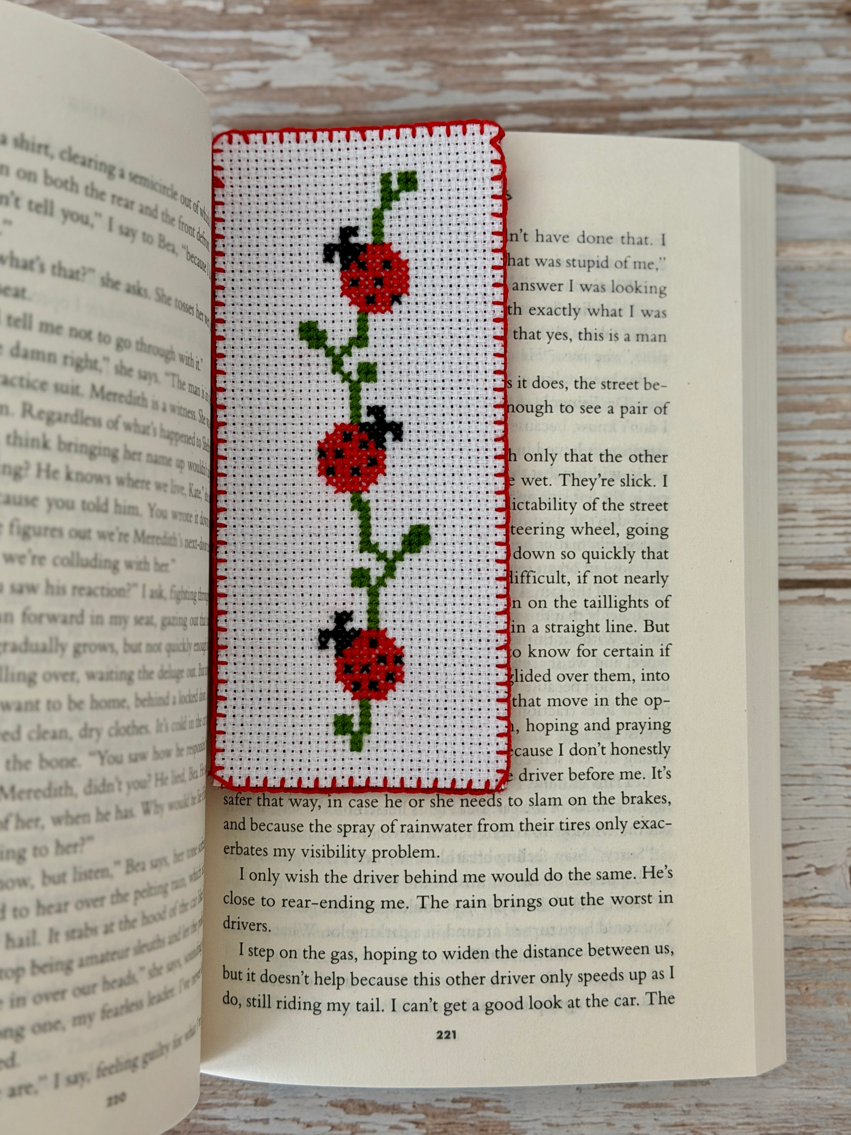 Handmade Cross Stitch Bookmark | Ladybug Design | Book Lover Gift
