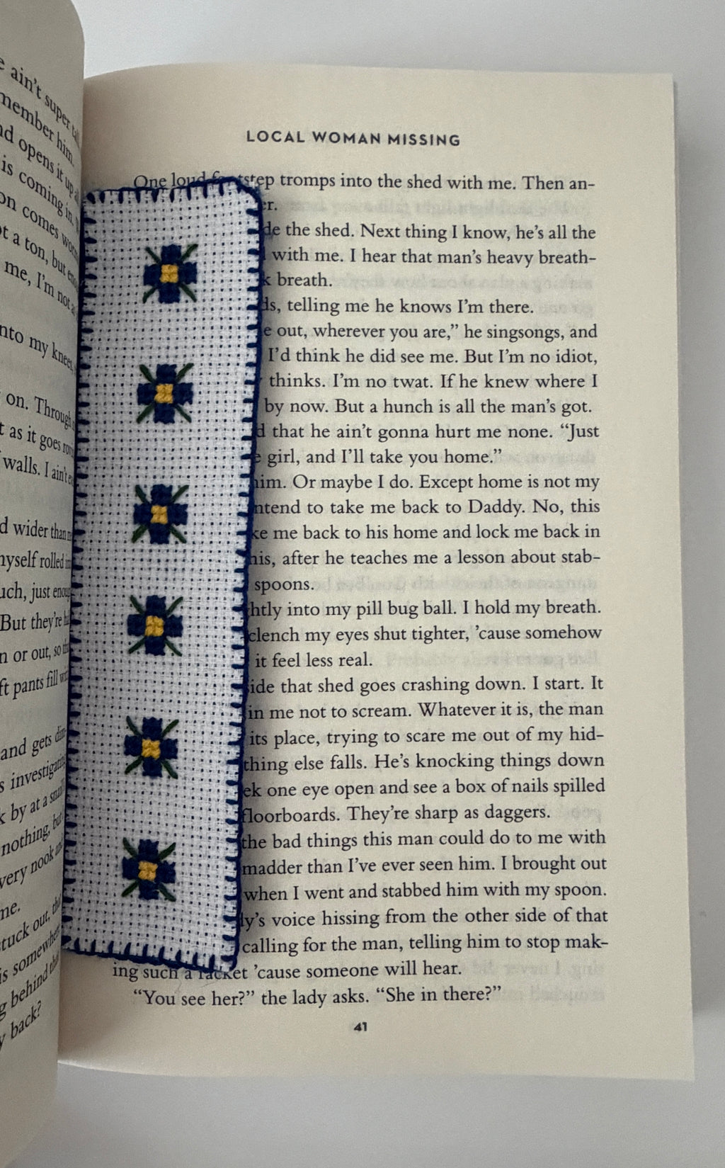 Handmade floral cross stitch bookmark gift for book lovers - image 2