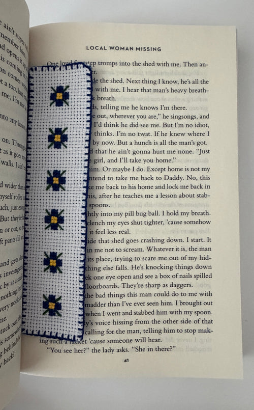 Handmade floral cross stitch bookmark gift for book lovers - image 2