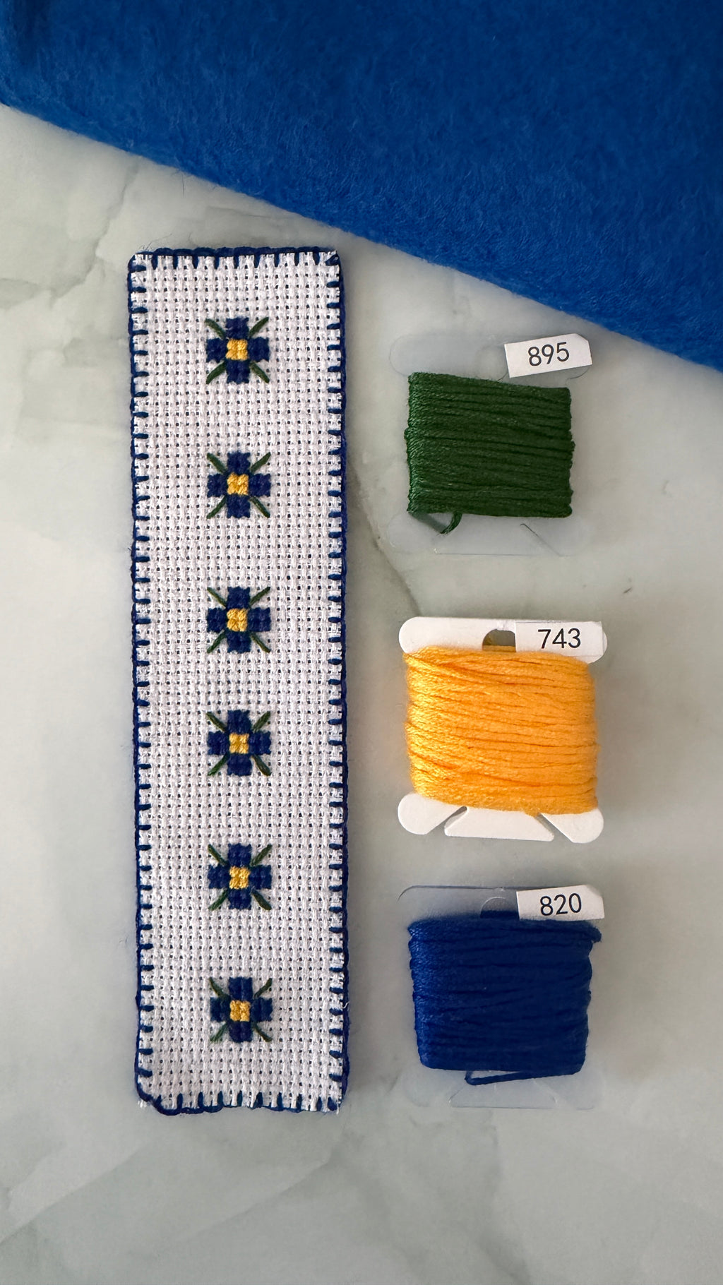 Handmade floral cross stitch bookmark gift for book lovers - image 1