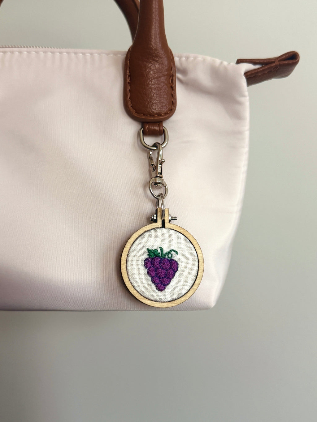 Mini embroidered fruit keychain handmade bag tag gift - image 4