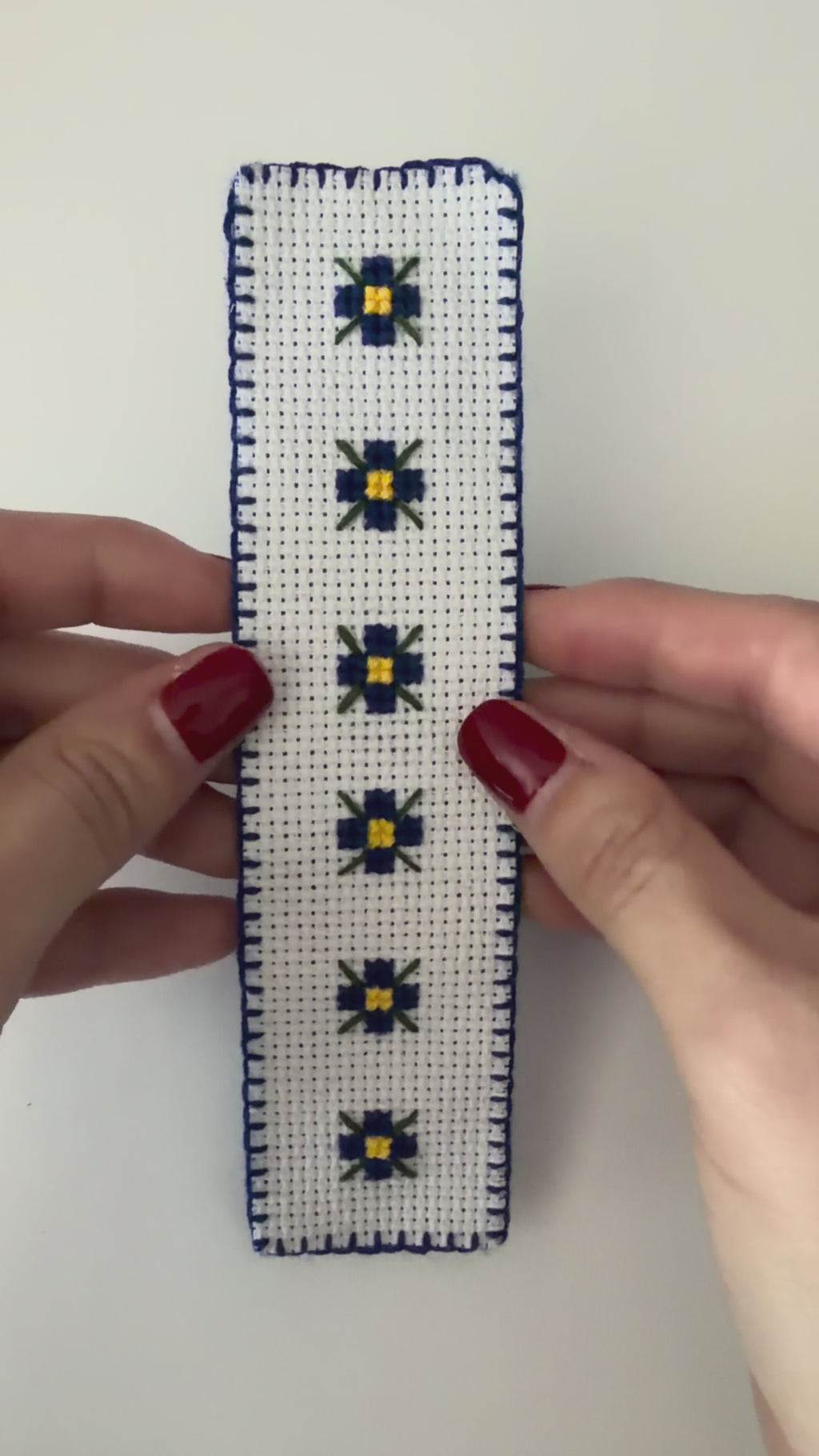 Floral Cross Stitch Bookmark – Handmade Book Lover Gift